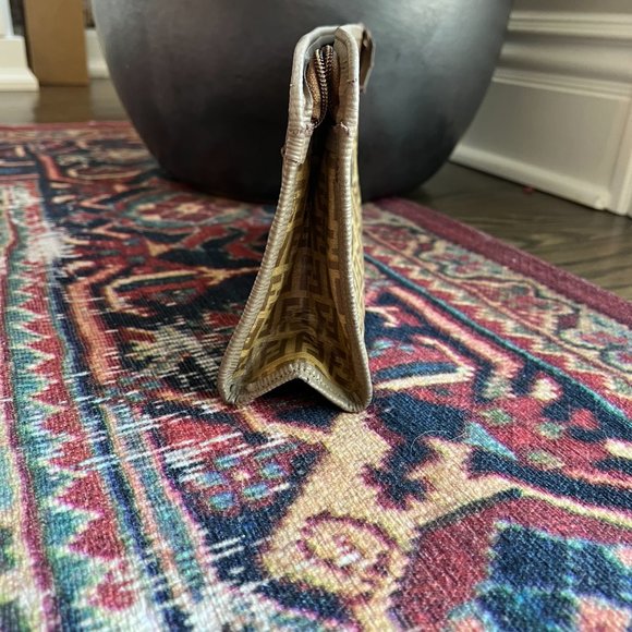 Vintage Toiletry Travel Zucchino Zucca Monogram Brown Canvas Leather Clutch - Picture 9 of 9